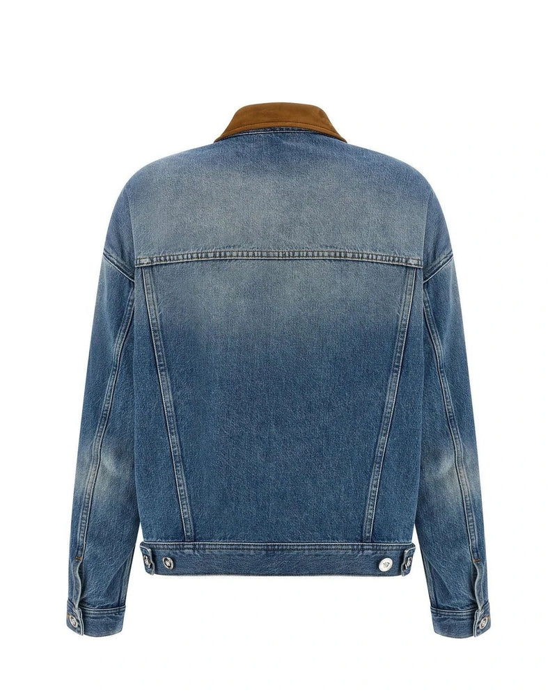 Versace Trucker Jacket in blue, Cotton — view 2