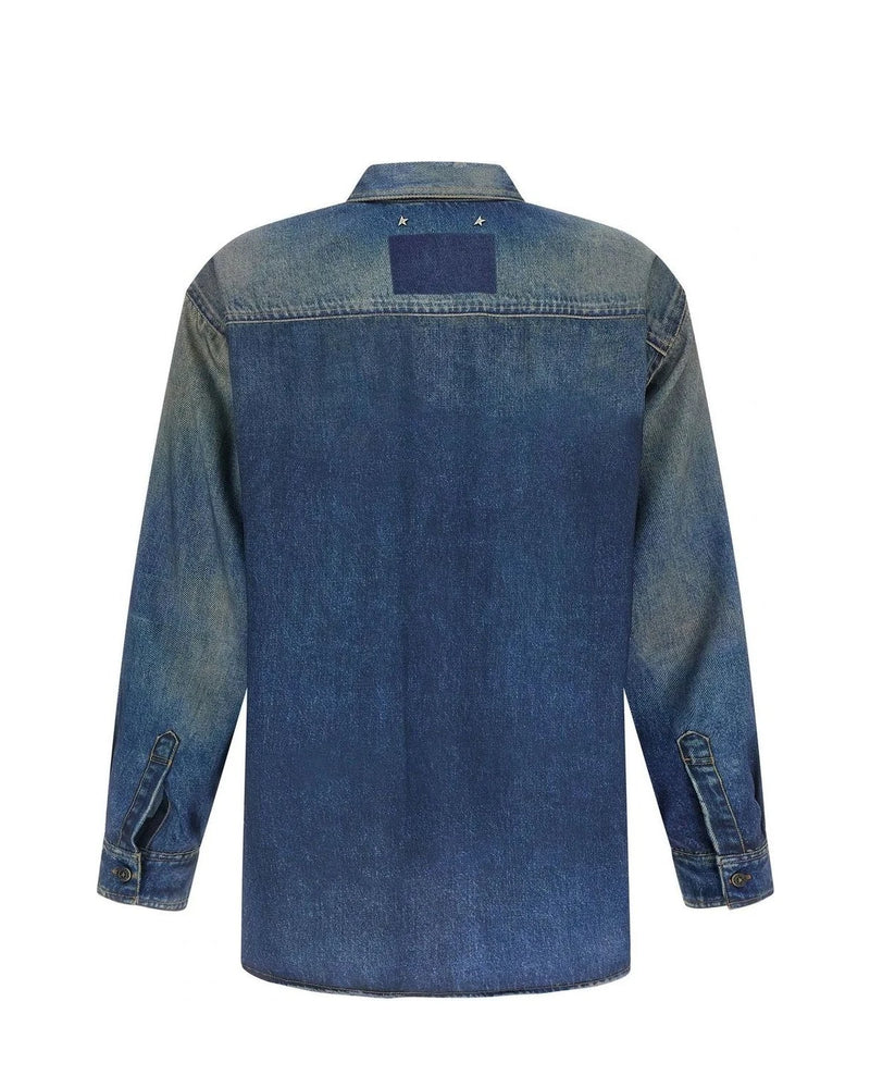 Golden Goose Dress Shirt in blue, Polyester — view 2