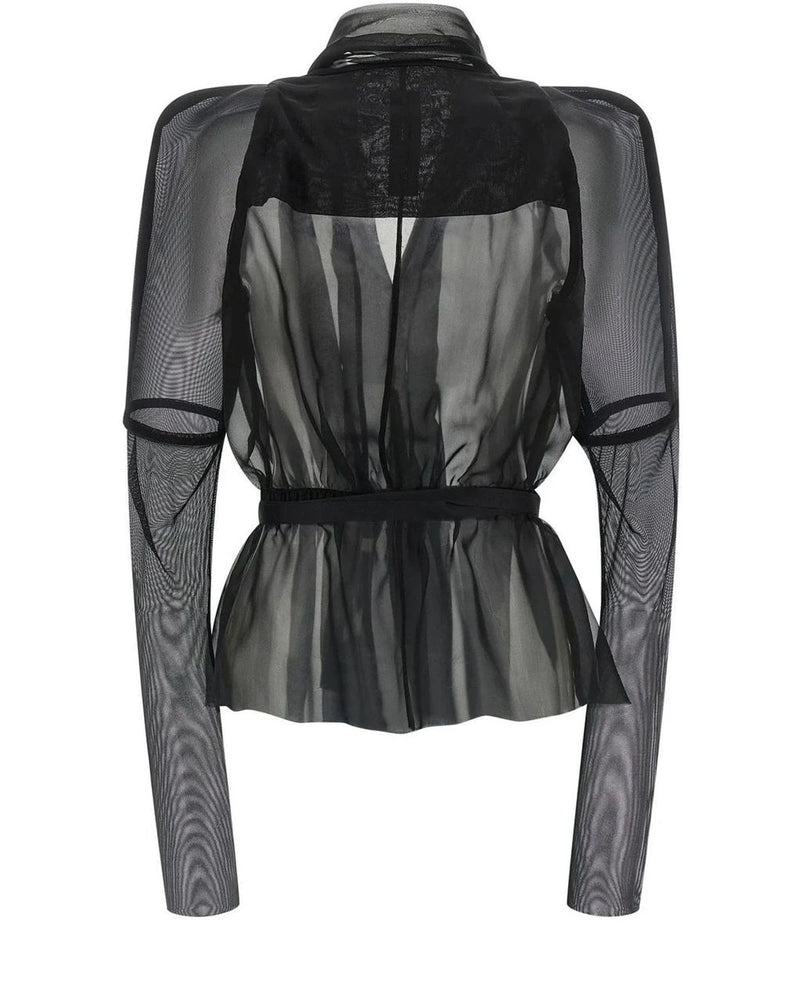 Rick Owens Bolero Jacket in black, Silk — view 2