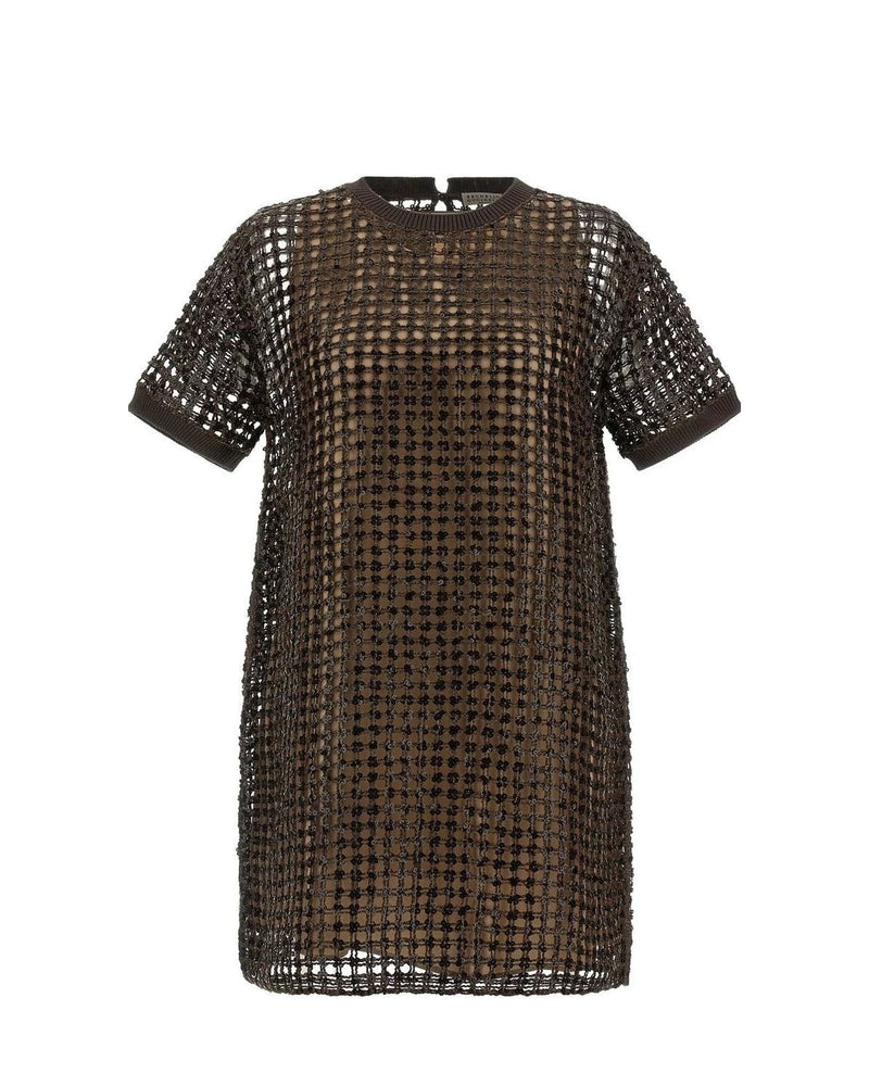 Brunello Cucinelli Dresse in brown, Silk