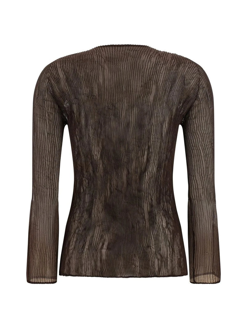 Issey Miyake Blouse in brown, Recycled Polyester — view 2