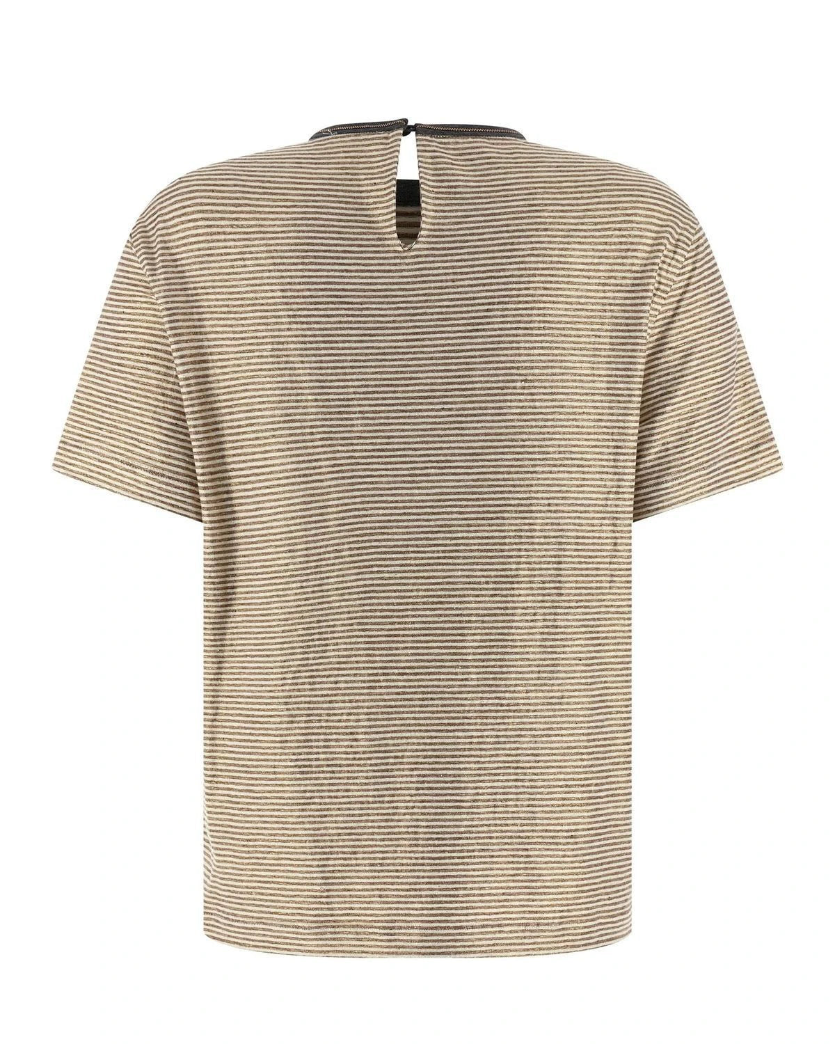 Brunello Cucinelli Multicolor Linen T-Shirt 