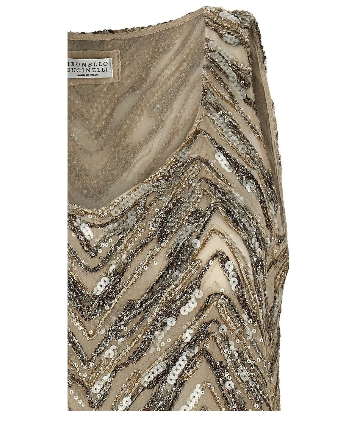 Beige Silk Tank Tops 