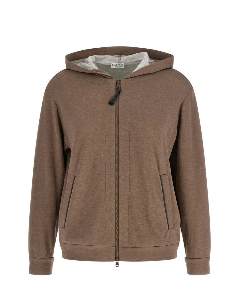 Brunello Cucinelli Hoodie in brown, Cotton
