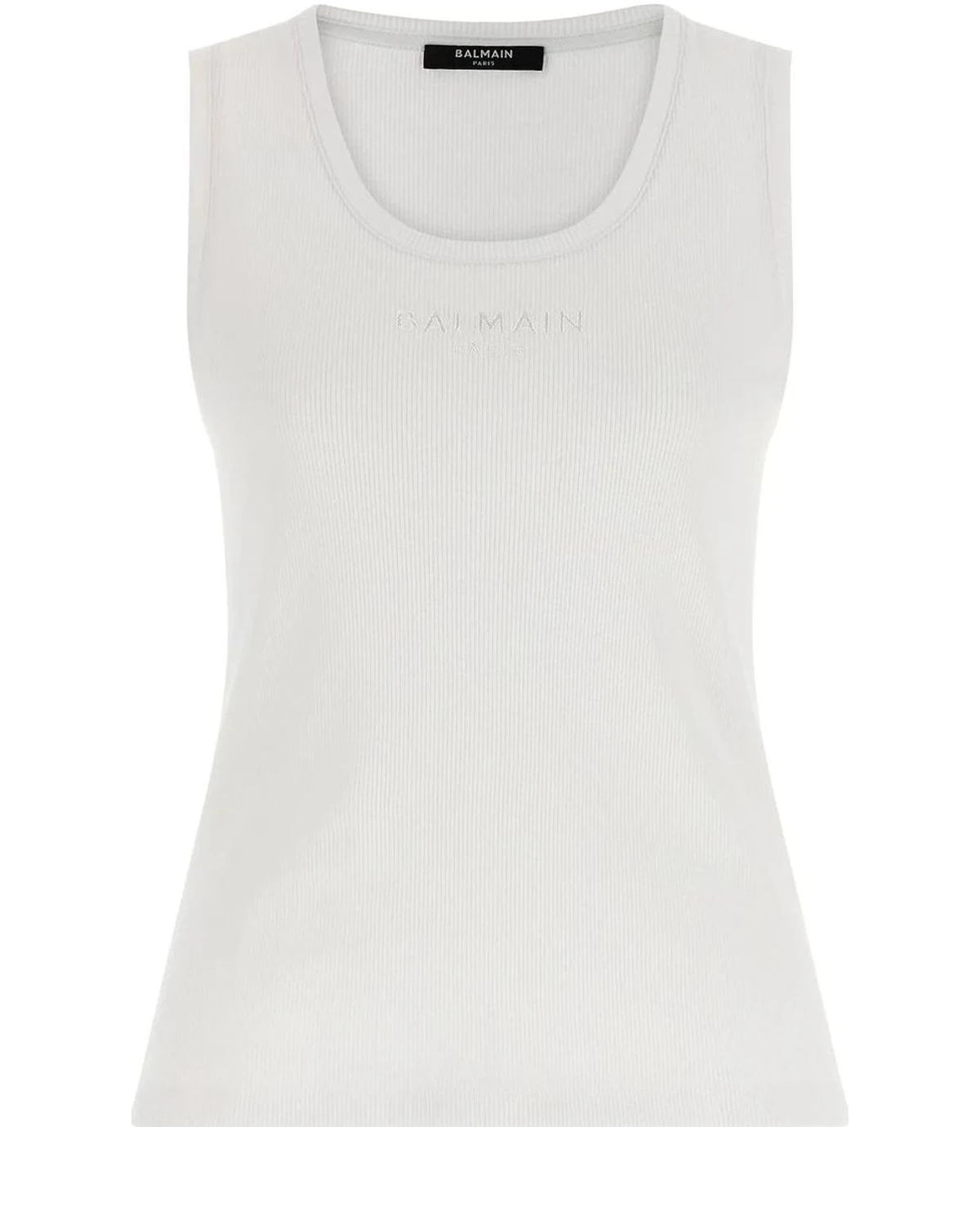 Balmain Tank Top in white, Cotton