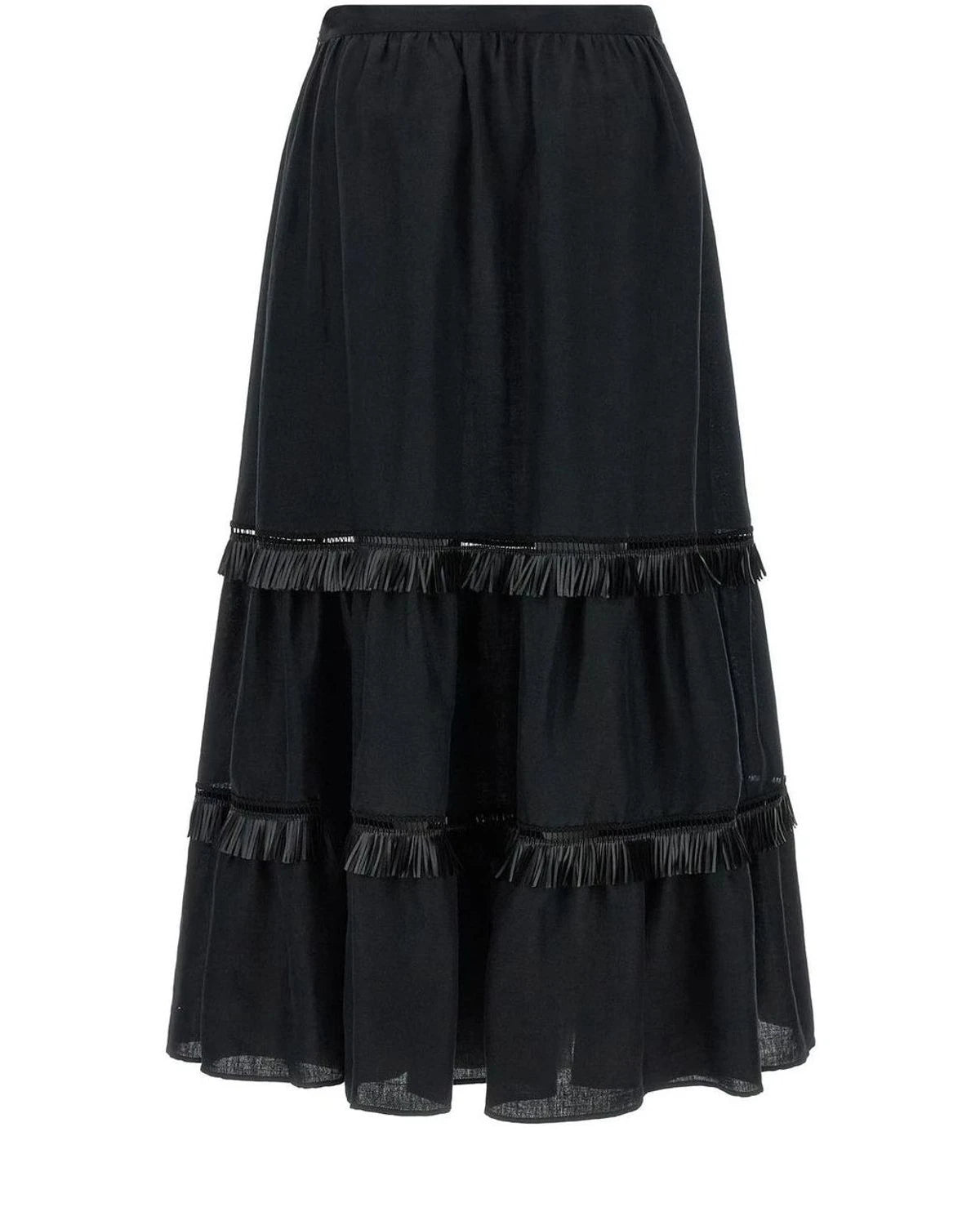 Kiton Skirt in black, Linen — view 2