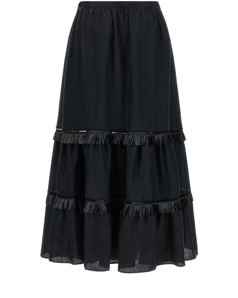 Kiton Skirt in black, Linen — view 2