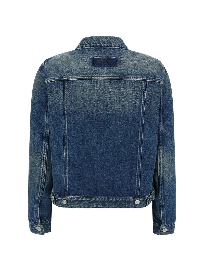 MM6 Maison Margiela Trucker Jacket in blue, Cotton — view 2