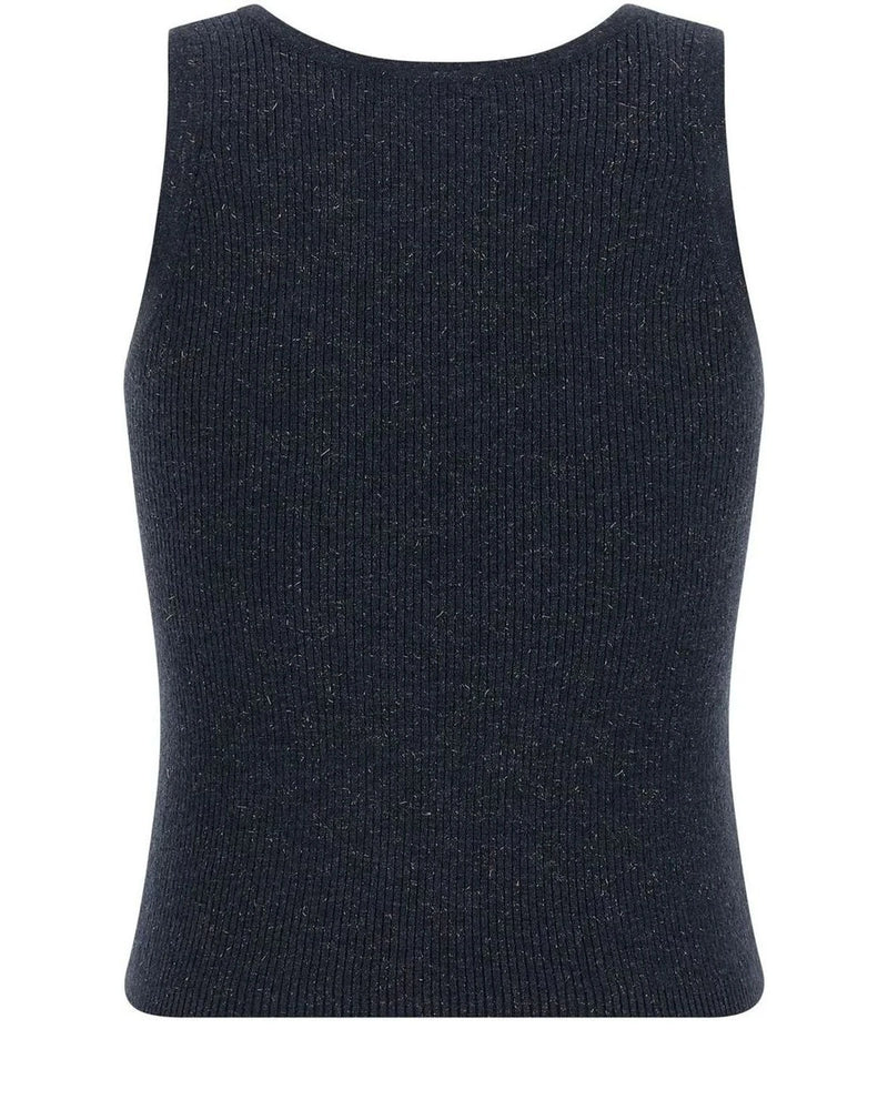 Brunello Cucinelli T-Shirt in blue, Cashmere — view 2