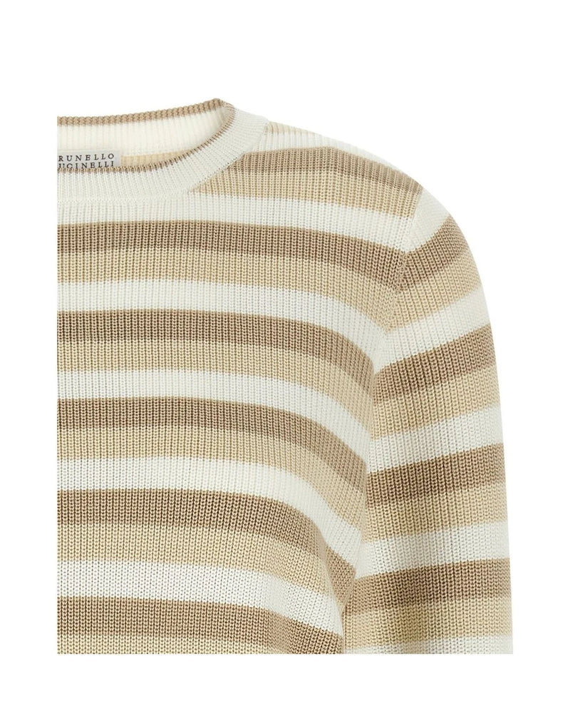 Brunello Cucinelli Sweater in beige, Cotton — view 3