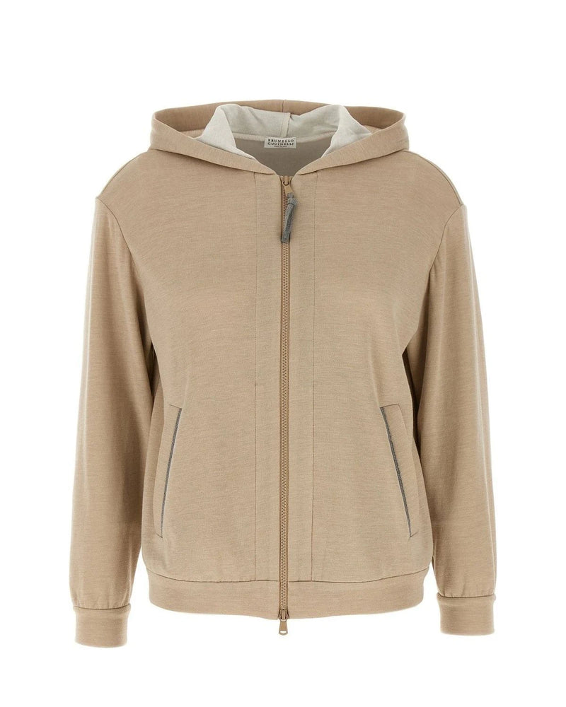 Brunello Cucinelli Hoodie in beige, Cotton