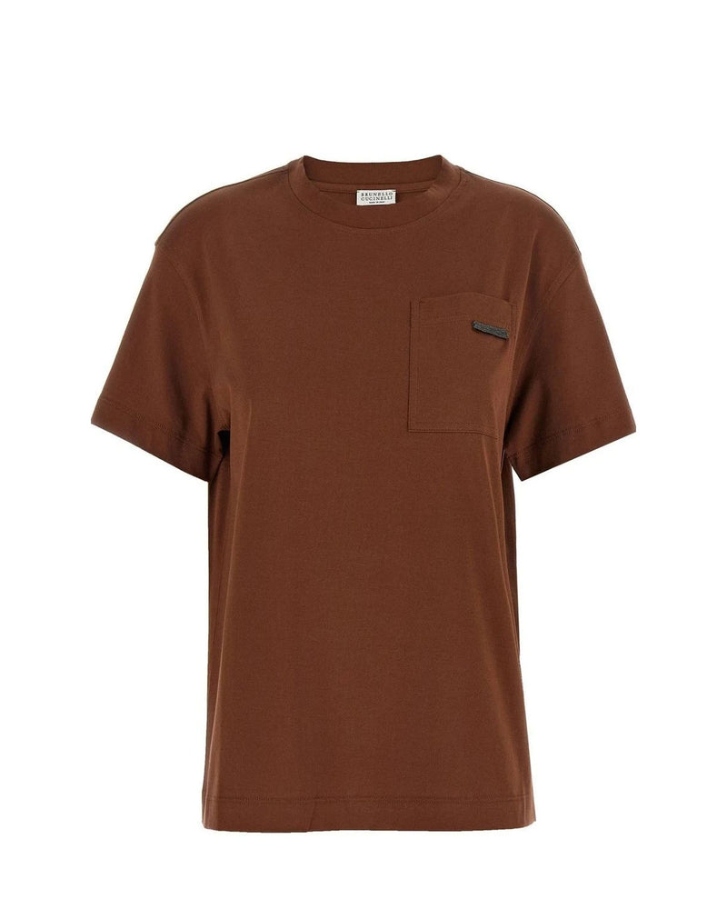 Brunello Cucinelli T-Shirt in brown, Cotton