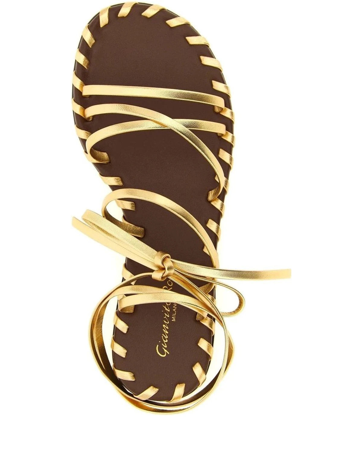 Gianvito Rossi Sandals in gold, Lamb Leather — view 4