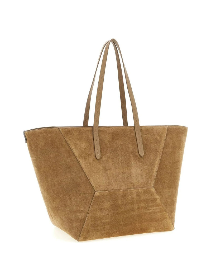 Brunello Cucinelli Tote Bag in brown, Calfskin Leather — view 2
