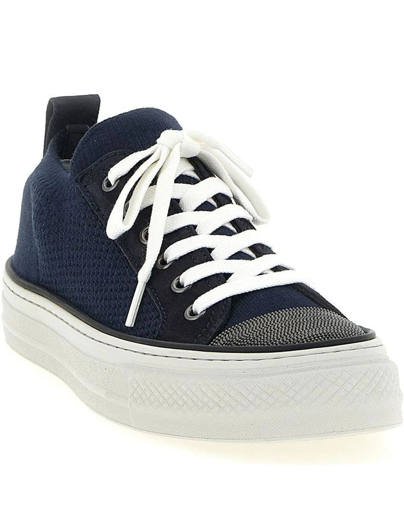 Brunello Cucinelli Sneakers in blue, Cotton — view 2