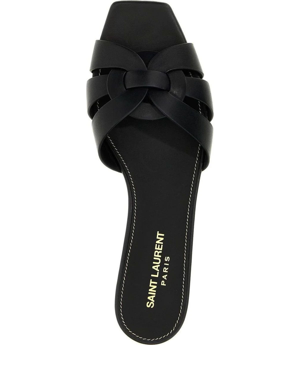 Saint Laurent Slides in black, Calf Leather — view 4