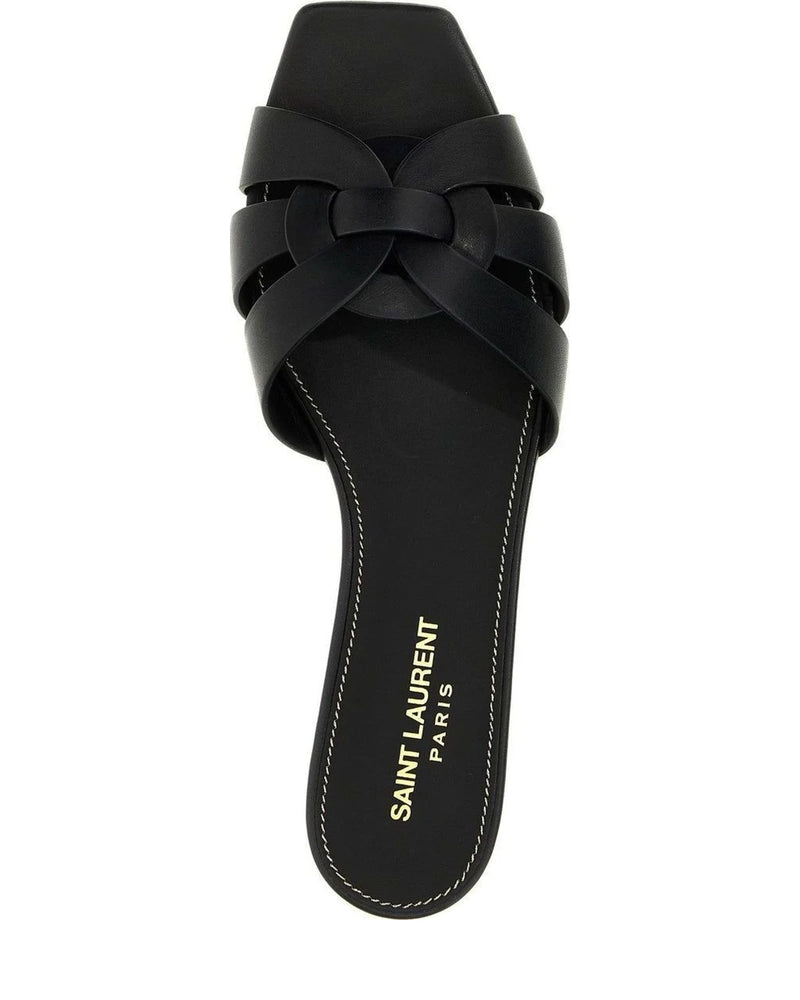Saint Laurent Slides in black, Calf Leather — view 4