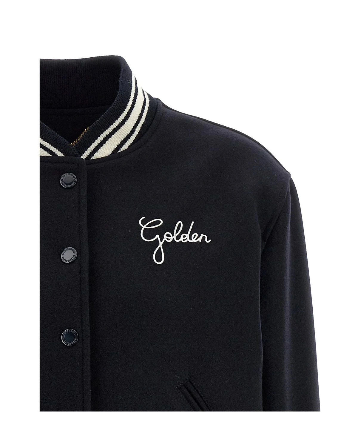 Golden Goose Varsity Jacket in blue, Virgin Wool — view 3