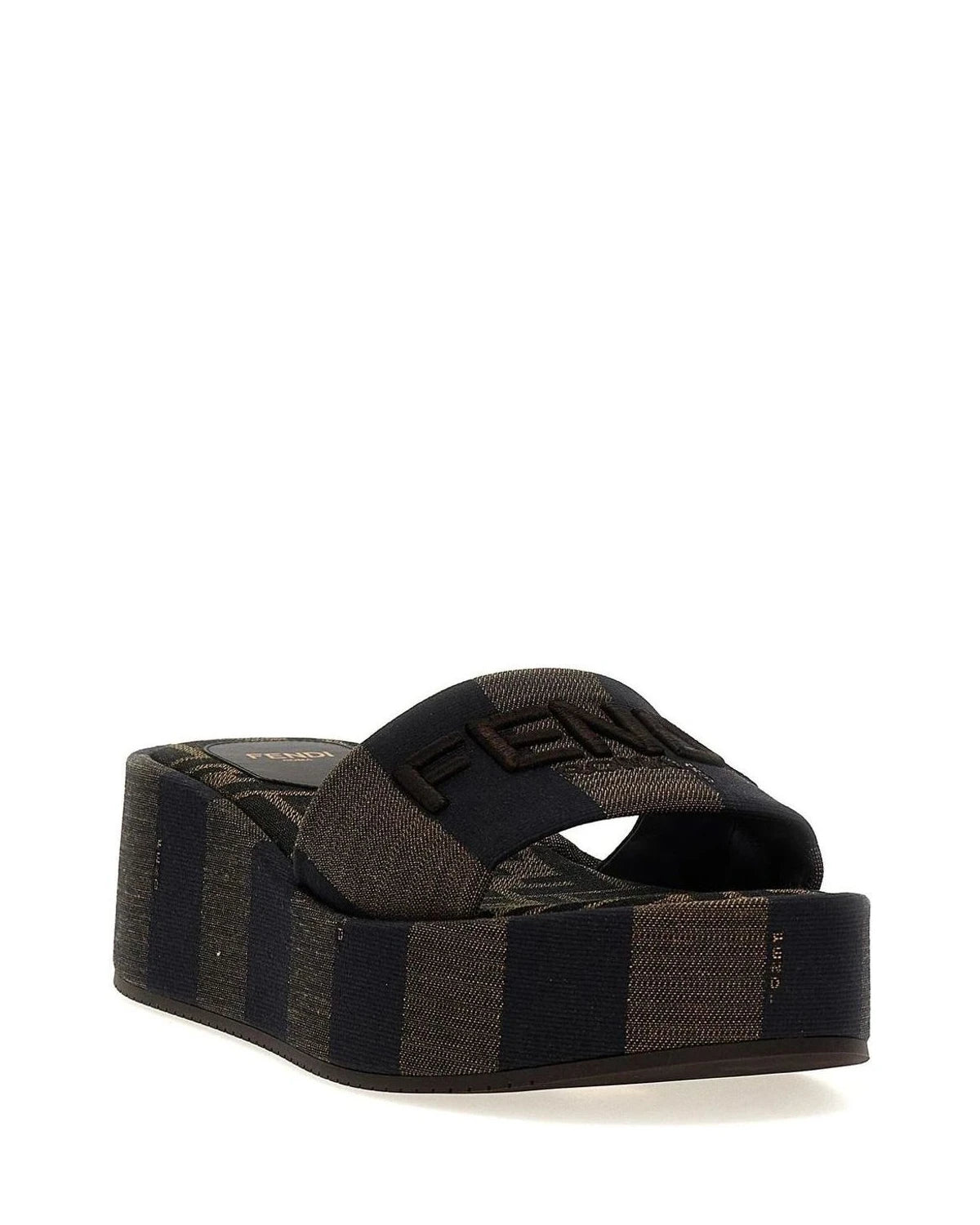Fendi Slides in brown, Cotton — view 2