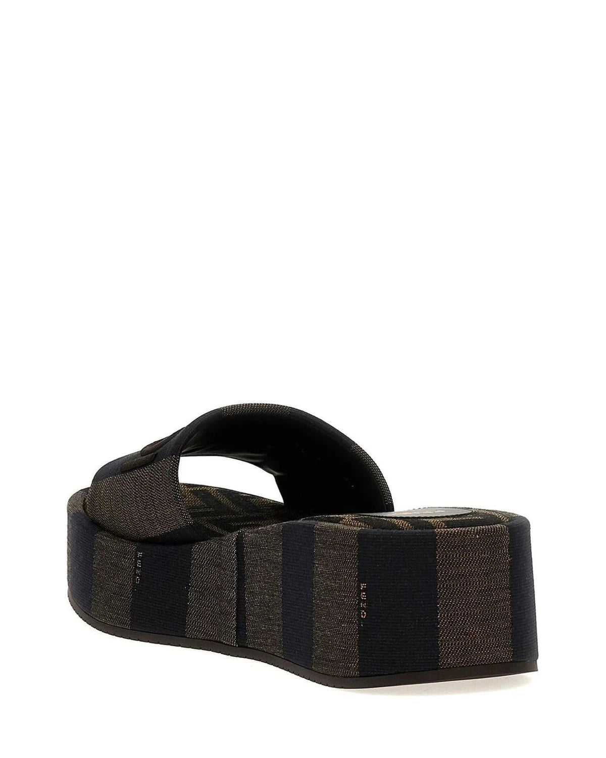 Fendi Slides in brown, Cotton — view 3