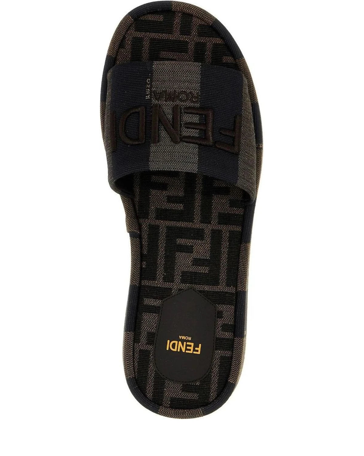 Fendi Slides in brown, Cotton — view 4