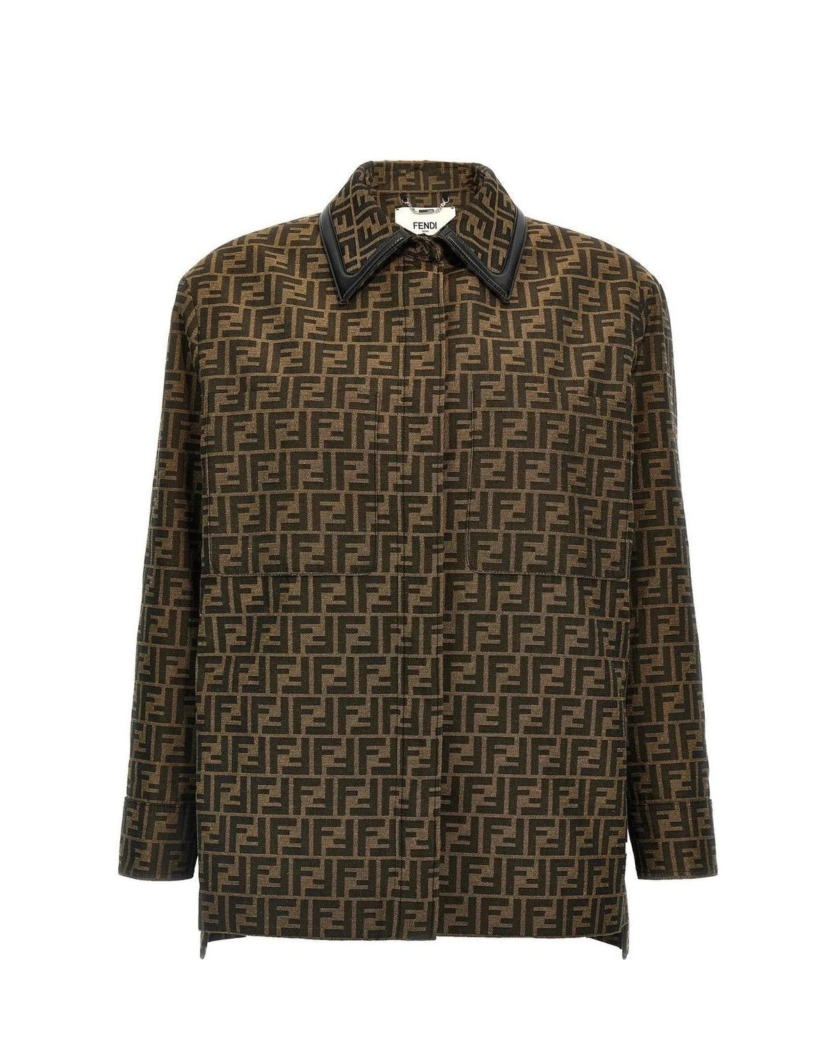 Fendi Trucker Jacket in brown, Polyester — view 2
