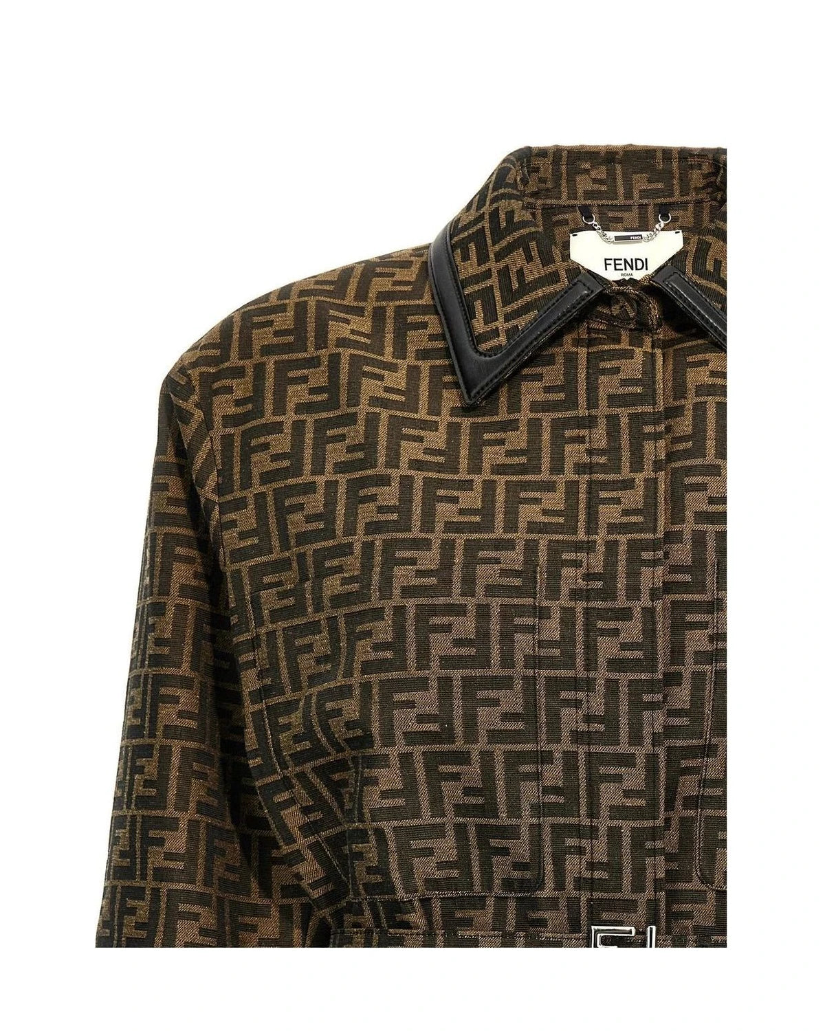 Fendi Trucker Jacket in brown, Polyester — view 3