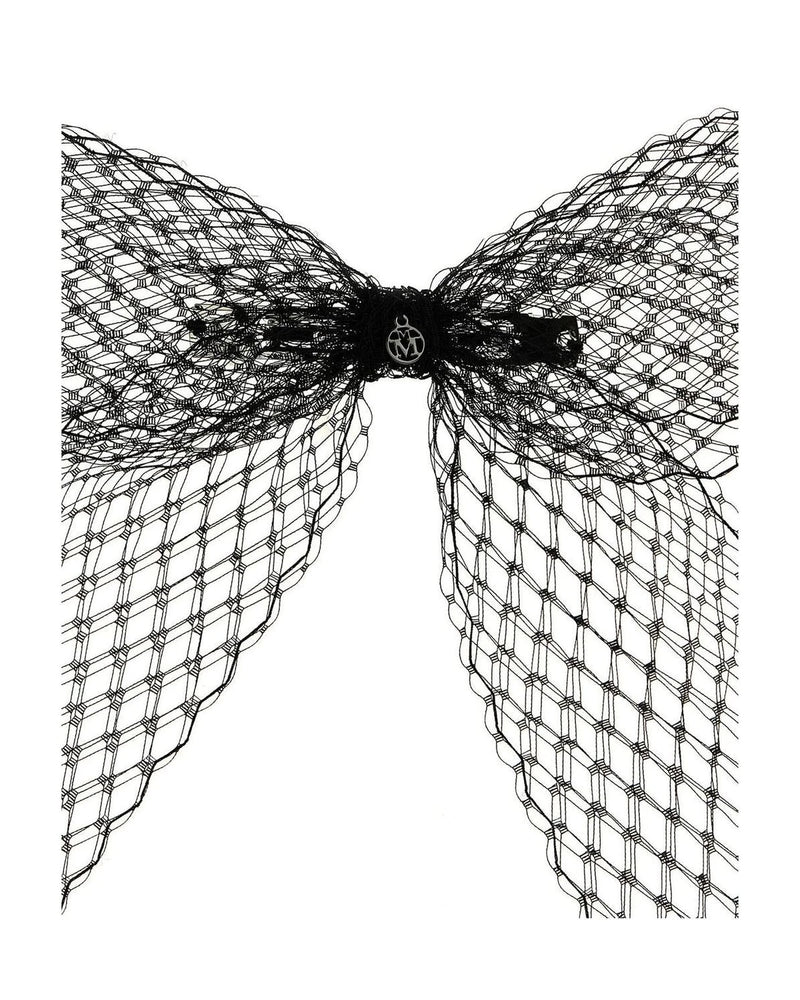 Maison Michel Hair Bows & Bow Clip in black, Polyester — view 3