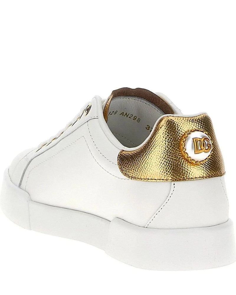 Dolce & Gabbana Sneakers in gold, Calfskin Leather — view 3