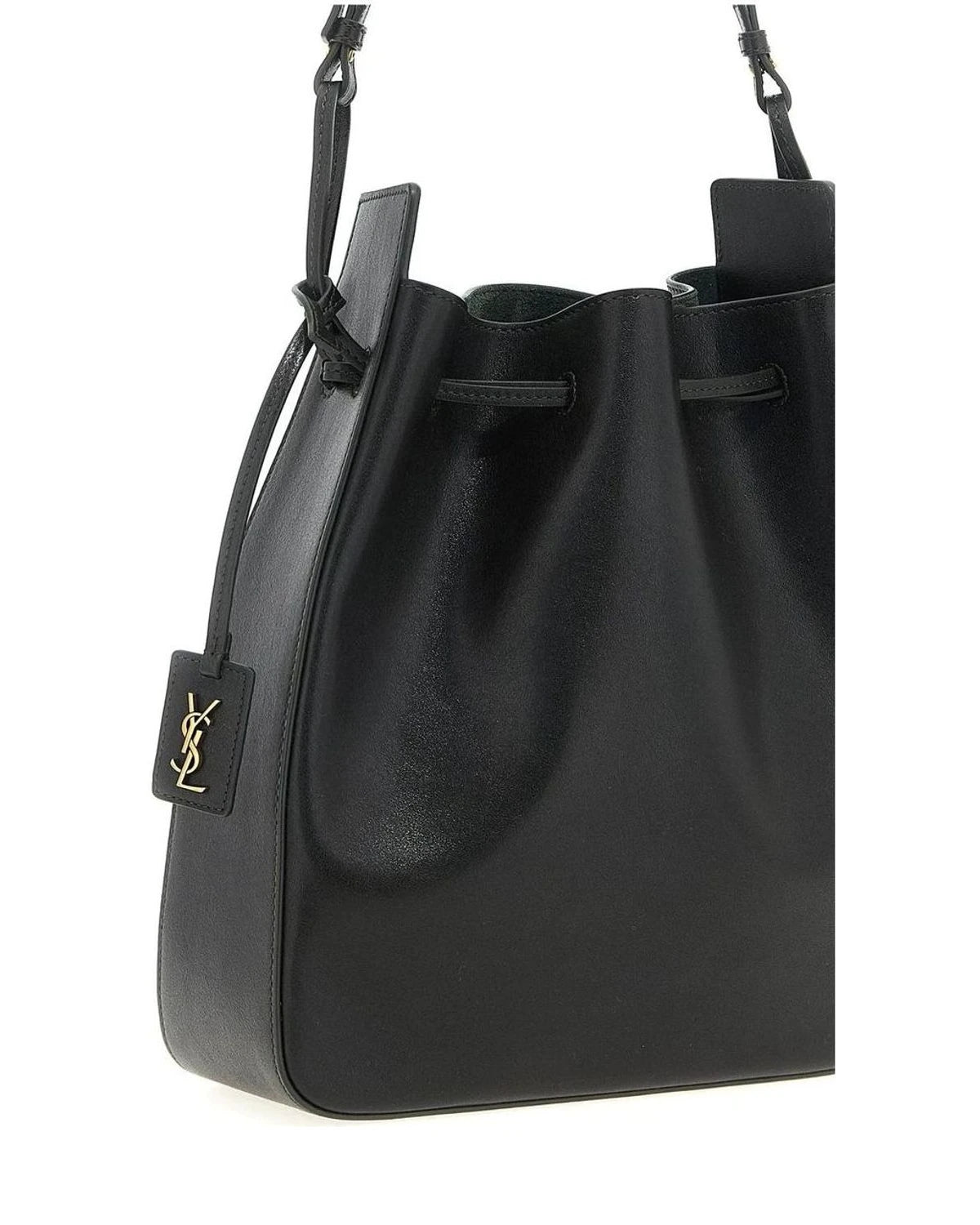Saint Laurent Bucket Bag in black, Calfskin Leather — view 3