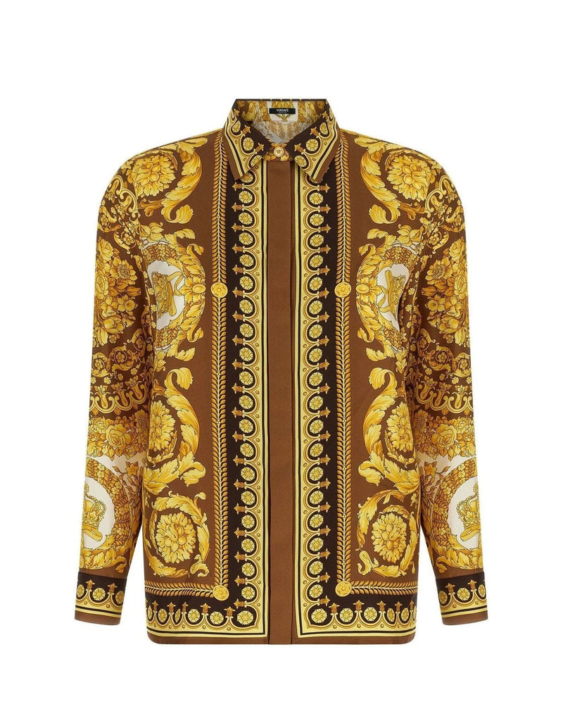 Versace Dress Shirt in gold, Silk