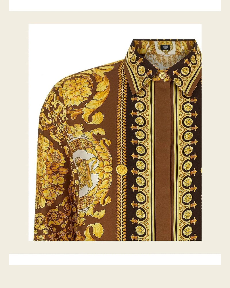 Versace Dress Shirt in gold, Silk — view 3