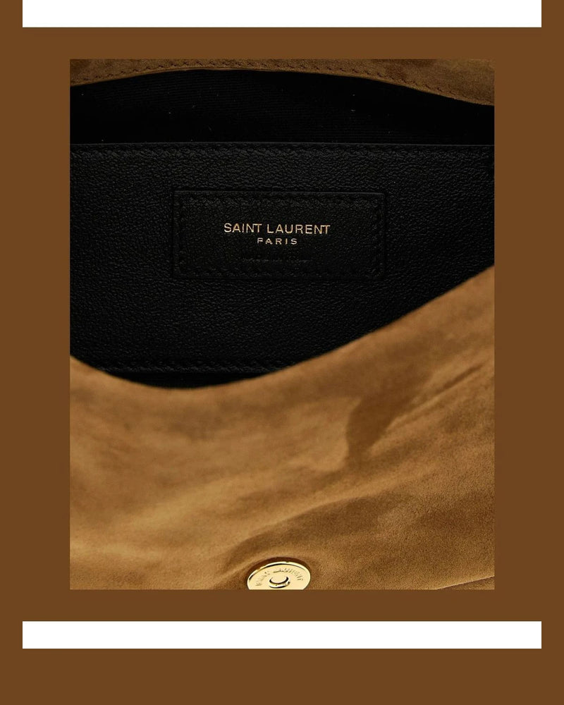 Saint Laurent Shoulder Bag in beige, Calfskin Leather — view 4