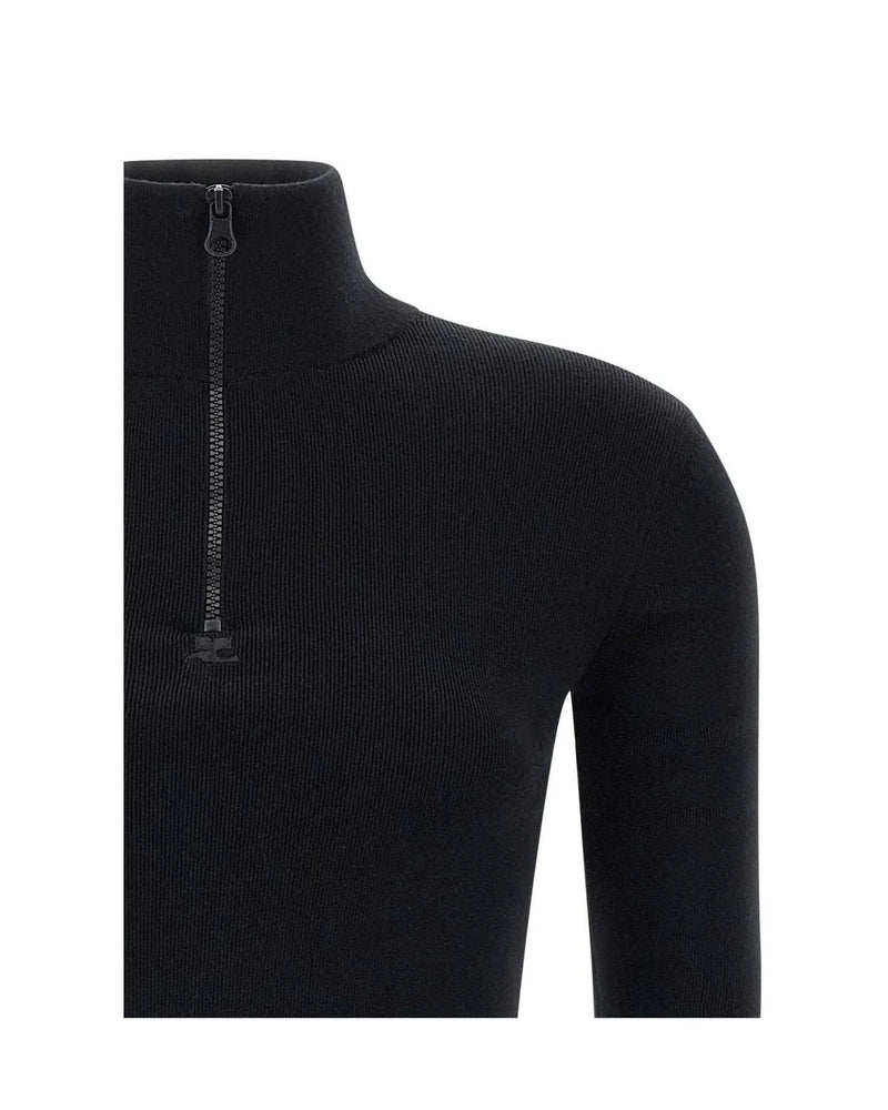 Courrèges Dresse in black, Merino Wool — view 3