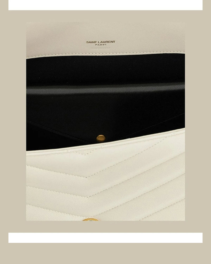 Saint Laurent Shoulder Bag in beige, Lamb Leather — view 4