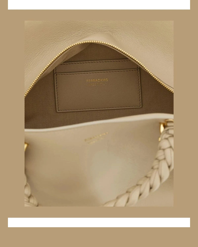 Ferragamo Satchel Bag in gray, Calfskin Leather — view 4