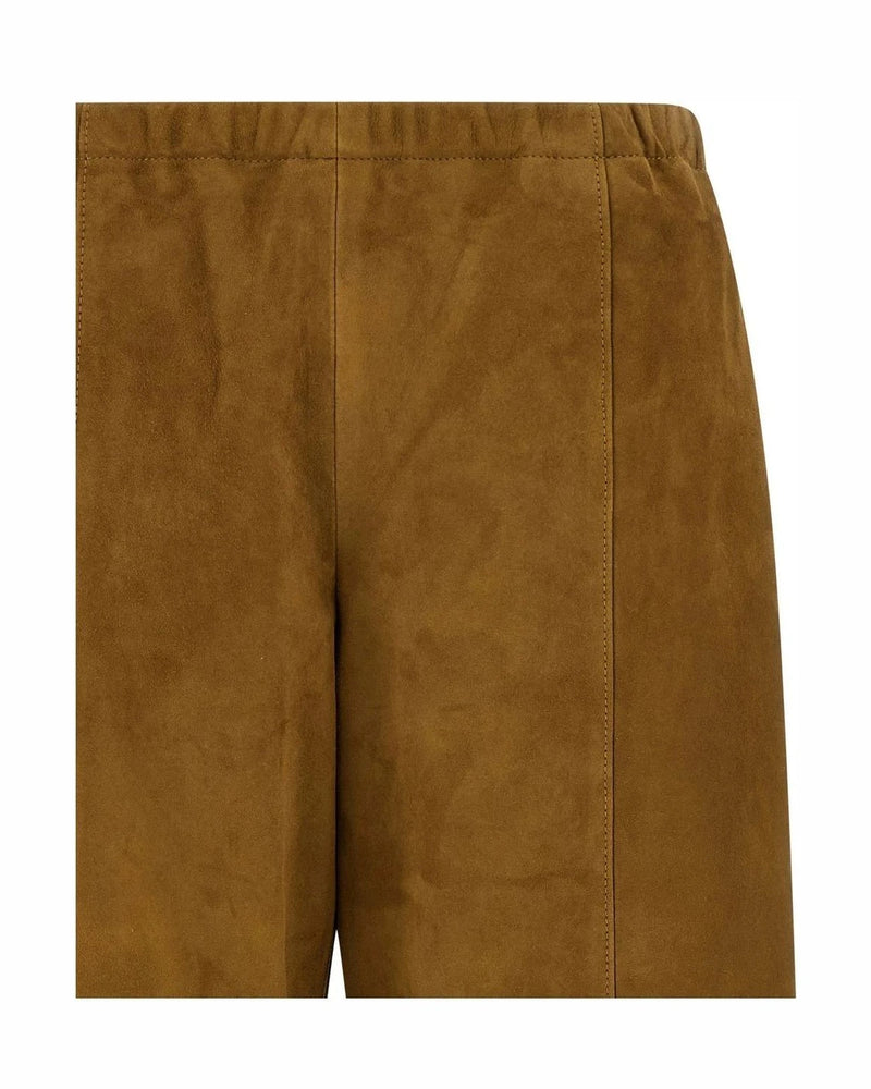 Khaite Trouser in brown, Lamb Leather — view 3