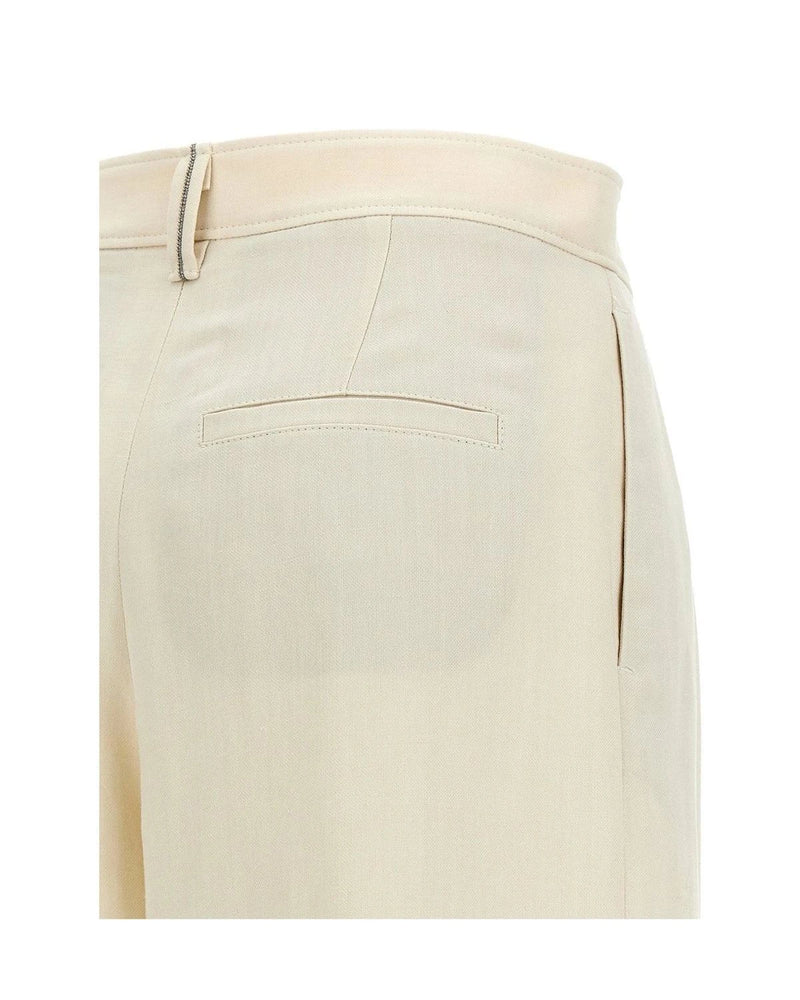 Brunello Cucinelli Palazzo Pant in white, Viscose — view 4
