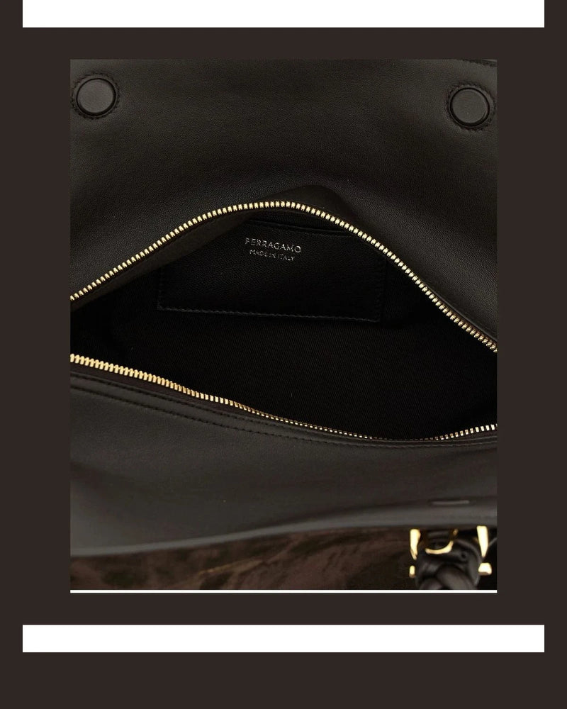 Ferragamo Satchel Bag in brown, Goat Leather — view 4