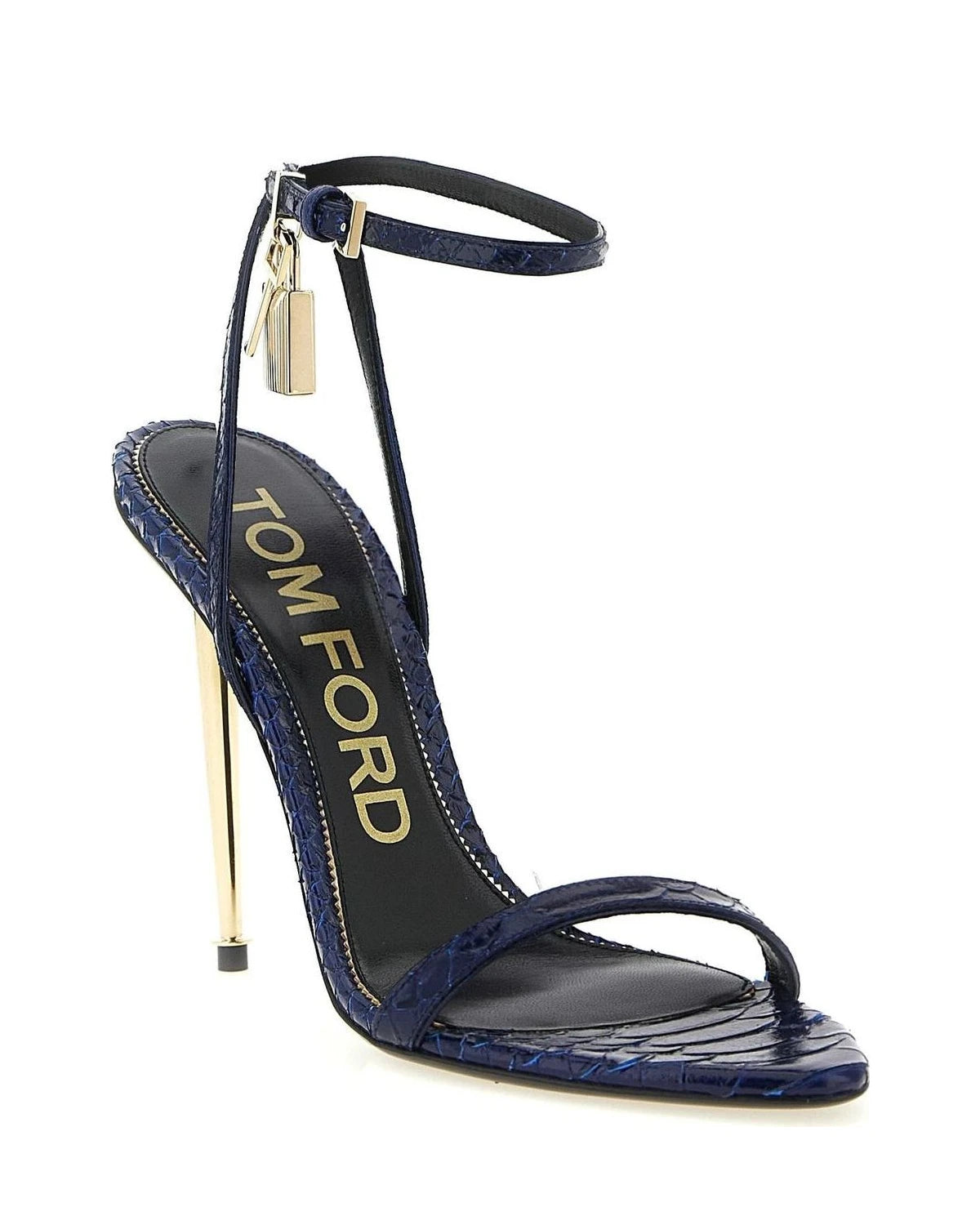 Tom Ford Heels in blue, Calfskin Leather — view 2