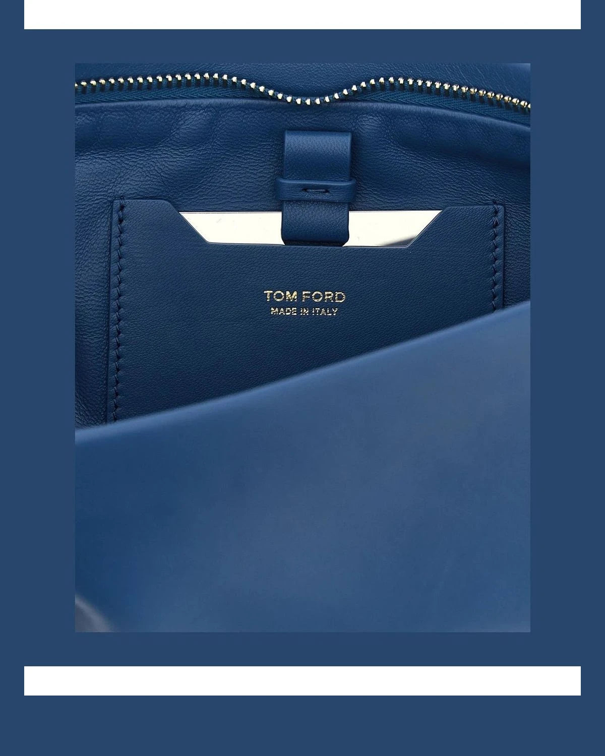Tom Ford Clutch Bag in blue, Sheepskin Leather — view 4