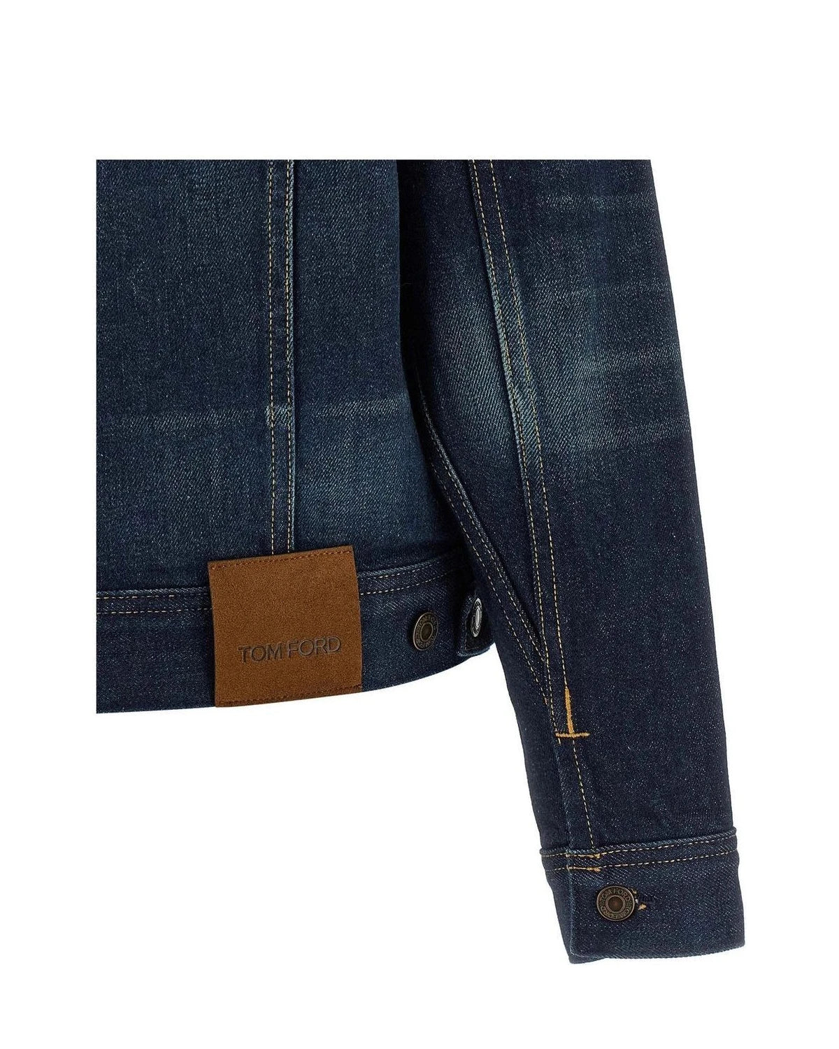 Tom Ford Trucker Jacket in blue, Cotton — view 4