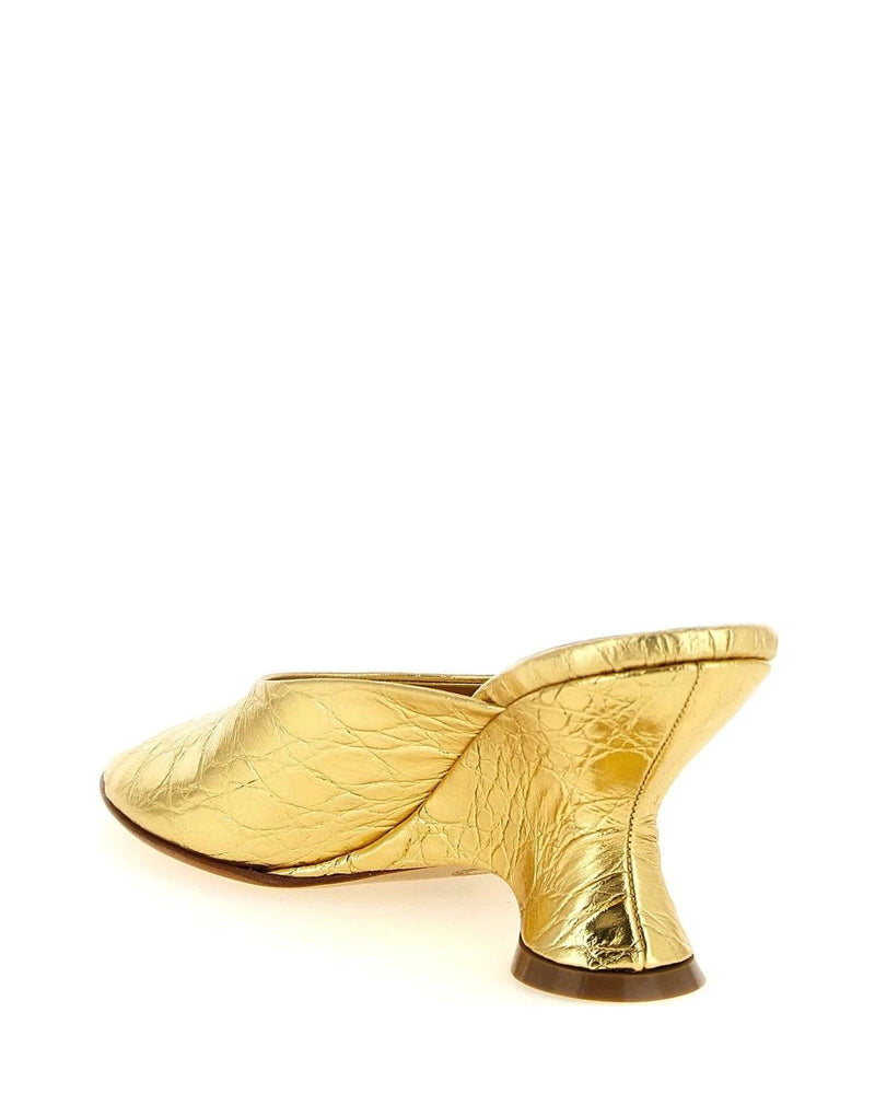 Dries Van Noten Wedges in gold, Calfskin Leather — view 3