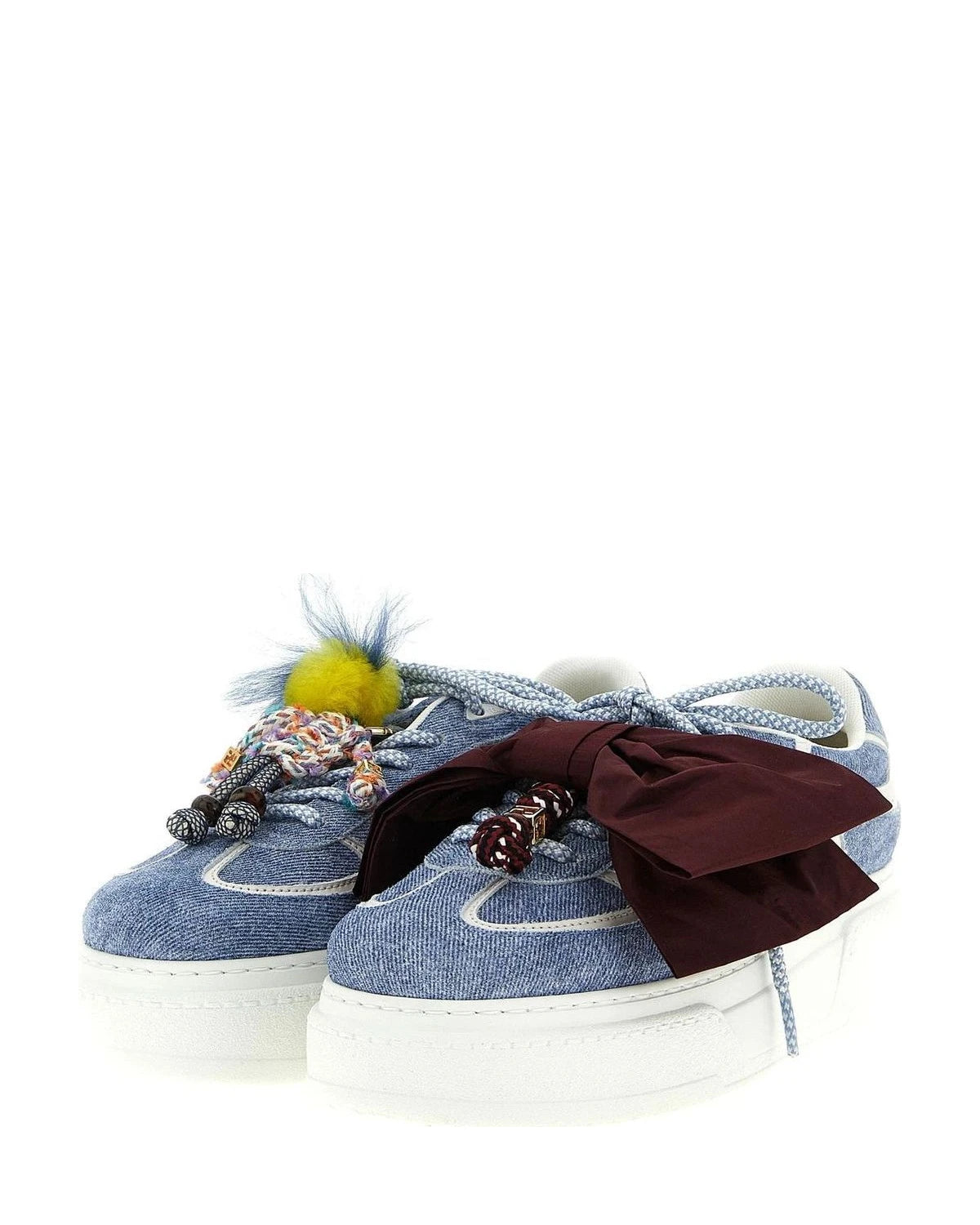 Fendi Sneakers in blue, Calfskin Leather — view 2