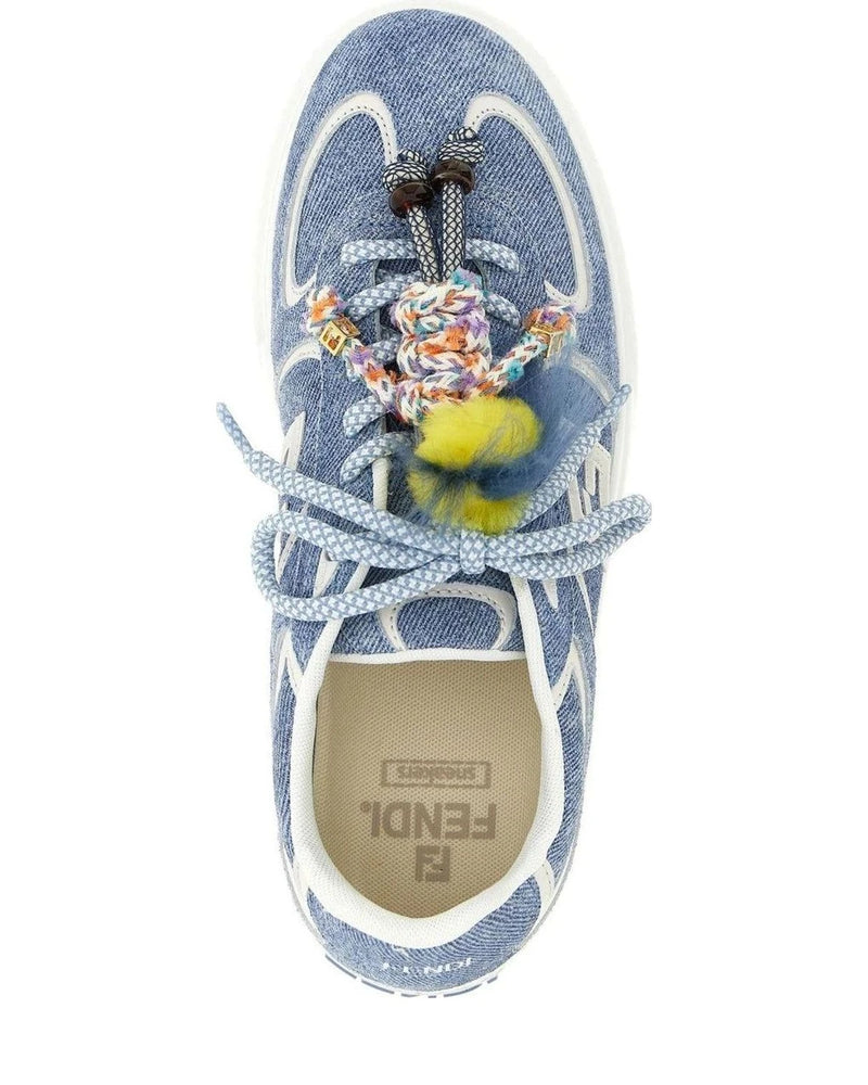 Fendi Sneakers in blue, Calfskin Leather — view 5