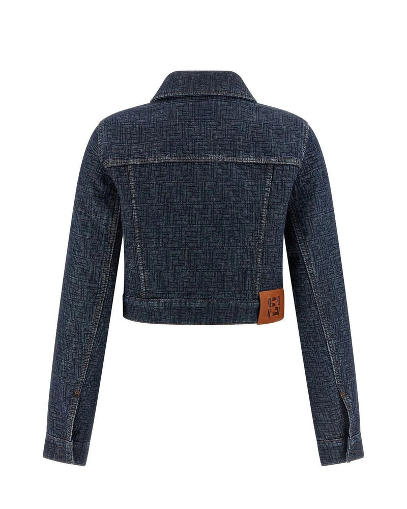Fendi Trucker Jacket in blue, Cotton — view 2