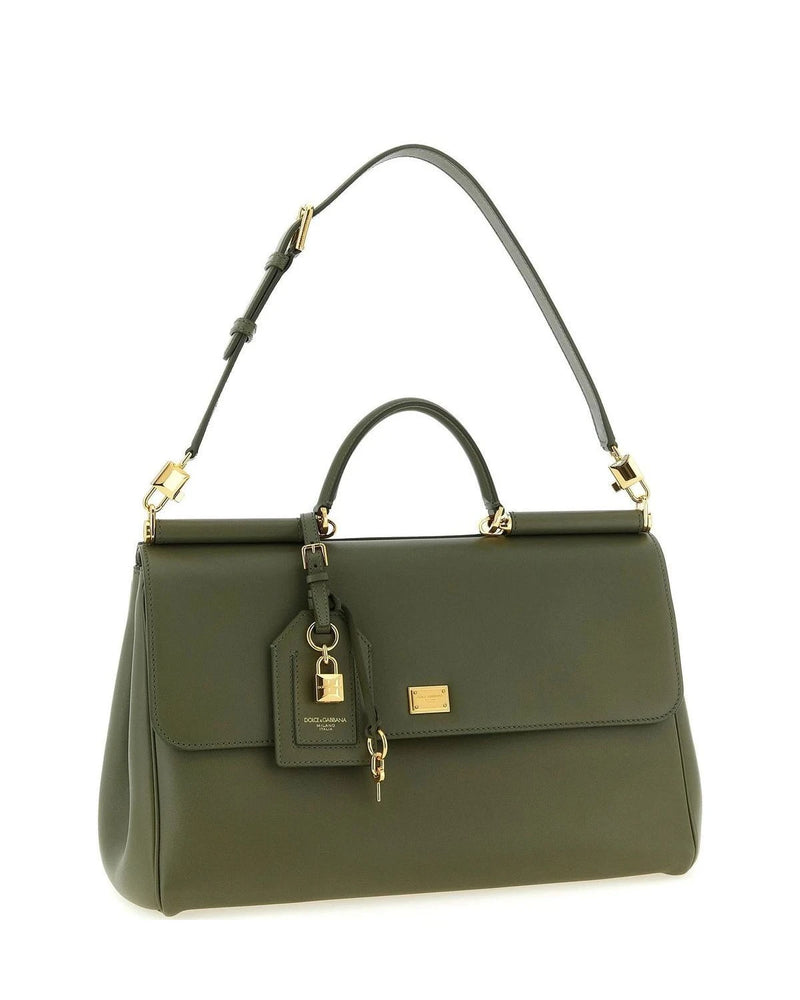 Dolce & Gabbana Satchel Bag in green, Calf Leather — view 3