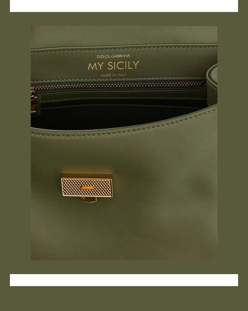 Dolce & Gabbana Satchel Bag in green, Calf Leather — view 4
