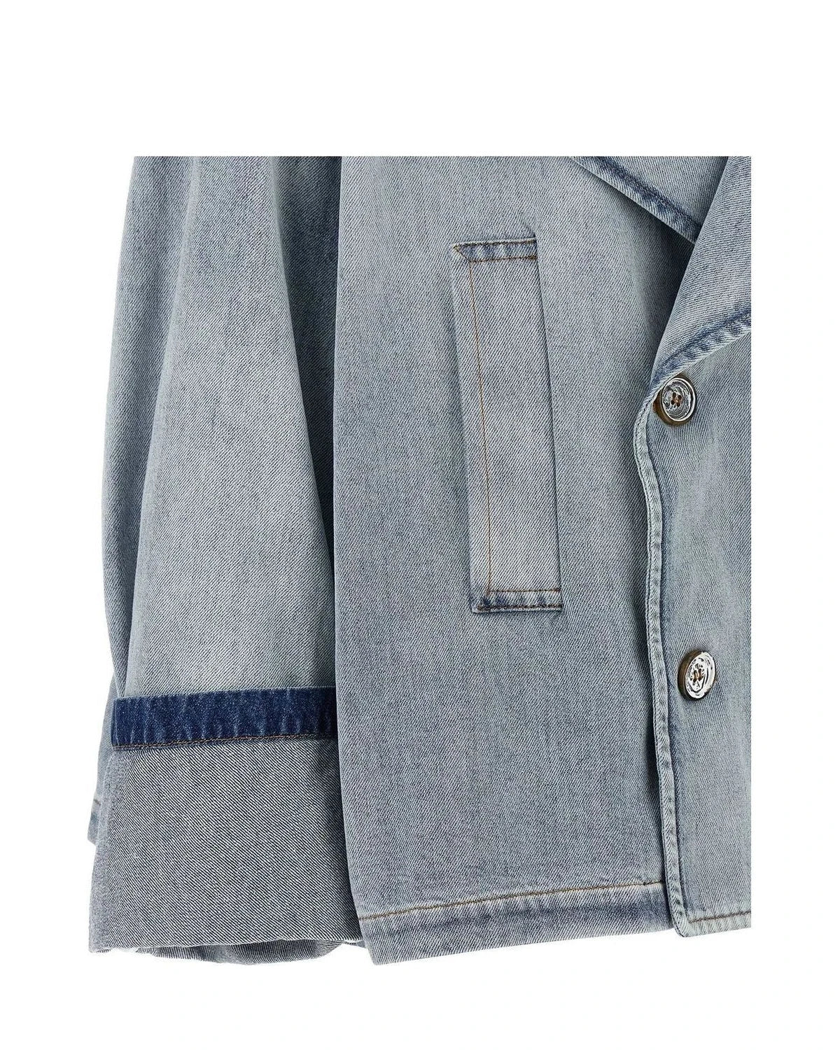 MM6 Maison Margiela Trucker Jacket in blue, Cotton — view 4