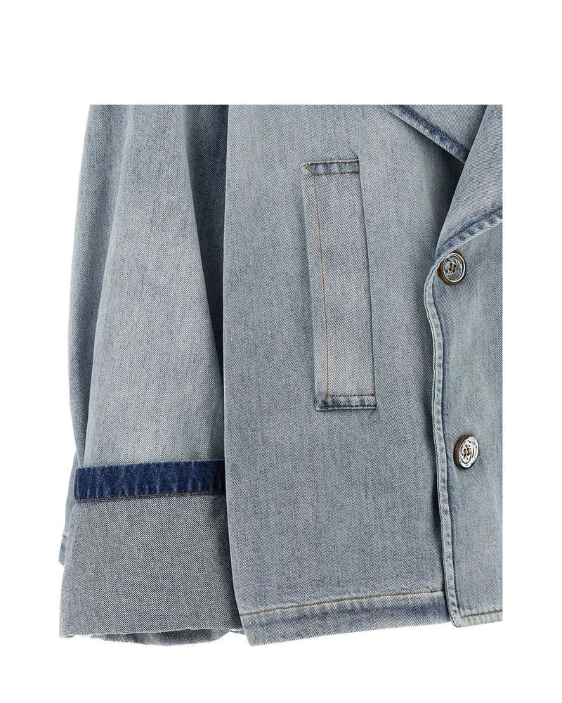 MM6 Maison Margiela Trucker Jacket in blue, Cotton — view 4